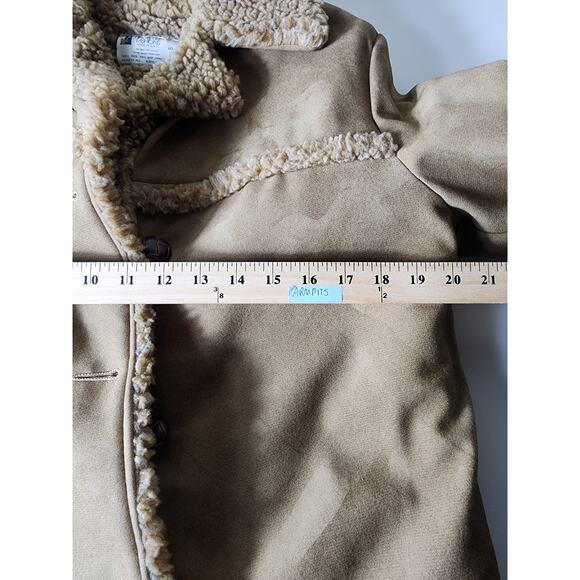 FINGERHUT FASHIONS Vintage Beige Faux Saudi Shearling Retro Coat Jacket SZ 10 - Picture 6 of 7